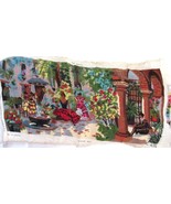 LE Patio Retouche Main Needlepoint Tapestry Canvas Art Finished-35&quot;x 16.... - £77.63 GBP