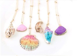 Seashell Necklace, Beach Necklace, Gold Shell Necklace, Summer Shell Necklace, O - £22.22 GBP