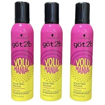 Schwarzkopf Got2b Volumaniac Bodifying Mousse Dramatic Volume Hold 8oz Lot of 3 - $89.05