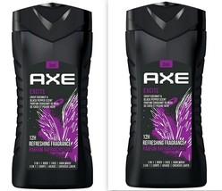 2 x Axe Excite 3In1 Body Face Hair Wash for Men Crisp Coconut Black Pepper 250ml - £20.09 GBP