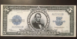 Reproduction Porthole Note $5 1923 Silver Certificate Abraham Lincoln Silver - £3.21 GBP