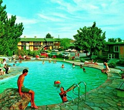 Boisean Hyatt Lodge Poolside View Boise Idaho ID 1970 Chrome Postcard - £3.06 GBP
