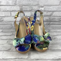 CL By Laundry Floral Wedge Sandal Peep Toe Cork Sz 11 New Without Tags - $36.56