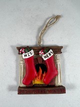 Cute His and Hers First Christmas Together Stocking Mantle Christmas Ornament - £6.79 GBP
