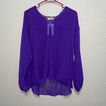 Hayden Kennedy PURPLE SHEER Blouse Long Sleeve new Size MEDIUM - £36.45 GBP