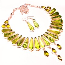 Green Amethyst Gemstone Handmade Fashion Ethnic Necklace Jewelry 18&quot; SA 3468 - £24.54 GBP