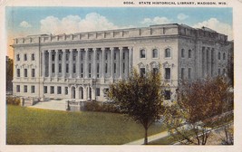 Madison Wisconsin Wi~State Historical Library~Postcard - £4.21 GBP