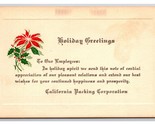 Auguri di Natale California Imballaggio Corporation Pubblicità Cartolina... - $11.30