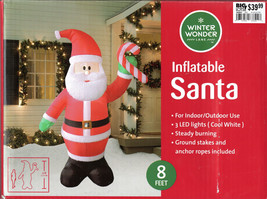 Winter Wonder Lane 36007 810528789 Inflatable Santa W/CANDY Cane 8&#39; - New! - £35.92 GBP