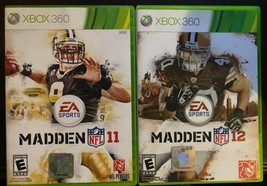 Madden NFL 11 And Madden NFL 12 Xbox 360 Video Games With Cases - £9.66 GBP