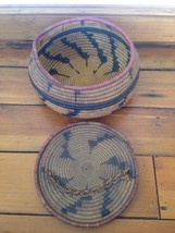 Vtg Antique Native American African Coiled Swallow Tail Woven Basket w T... - £476.94 GBP