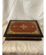 Mother of Pearl inlaid Wood Box with metal accents  from Lombok - $54.45