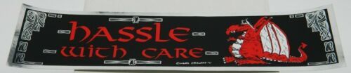 Hassle With Care with Dragon Image Foil Bumper Sticker NEW UNUSED - $2.99