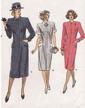 Vintage Vogue Misses Front Button Loose Fit Straight DRESS Sew PATTERN 12-16 - £7.98 GBP