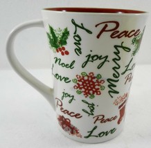 Starbucks Holiday 2007 Peace Love Joy Merry Christmas Jolly Coffee Mug 12 oz  - £19.23 GBP
