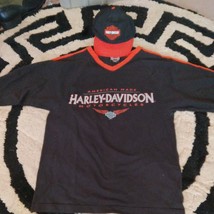 1999 Harley Davidson motor Cycles long sleeve t shirt  Size  M &amp; Cap mad... - £48.19 GBP