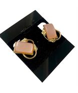 Vintage Coro Clip On Earrings Pink Moonglow Thermoset Rhinestone - $253.32 MXN