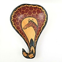 African Wood Wooden Giraffe Bowl Hand Painted Made in Kenya Decorative F... - $18.99