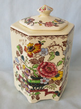 Masons Nabob Ming Style 6 Sided Jar with Lid 6 3/8&quot; - £27.88 GBP