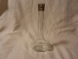 Vintage Avon Glass Flower Bud Vase 7.75&quot; Tall, with gold at top - $40.00