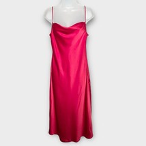 URBAN OUTFITTERS red cowl satin midi slip dress size medium cocktail party - £26.84 GBP