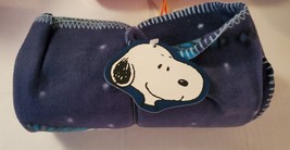 Vintage H&amp;M Snoopy Peanuts 36&quot; x 40&quot; fleece blanket - BLUE NWT baby ? - £23.97 GBP