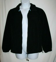 FUDA Misses MEDIUM Soft Black Fleece Jacket Full Zip Adjustable Waist No... - $217.00 MXN