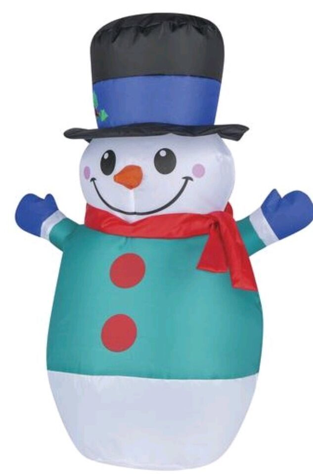INDOOR Inflatable Christmas Snowman Tabletop AIRDORABLE Airblown  22"USB/Battery