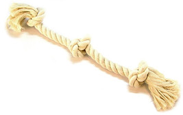 Mammoth Pet Flossy Chews 3 Knot Rope Tug Toy for Dogs White Large - 1 count - £24.94 GBP