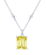 Authentic CRISLU Emerald Cut Canary Crystal Pendant - £148.93 GBP