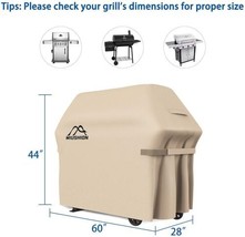 Beige Grill Cover 60&quot; Waterproof for Weber Brinkmann Charbroil Holland Jenn-Air - £23.80 GBP