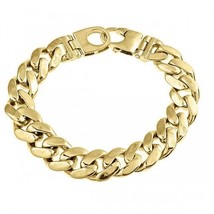 Men&#39;s Miami Cuban Link Bracelet 14k Solid Yellow Gold Handmade 110 grams 15 mm - £8,649.35 GBP