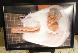 Framed Marilyn Monroe Taking A Bubble Bath Photo In Black Vintage Frame 20&quot;x14&quot; - £34.92 GBP