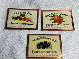 3 Original Scot Of Scotland Jam Marmalade Advertising Framed Label Magnets - £23.94 GBP