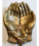 Vintage 1950s Clasping cupped  Hands Brass Soap dish Trinket Decor - €42,52 EUR