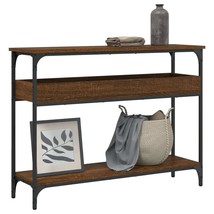 Console Table with Shelf Brown Oak 100x29x75cm Engineered Wood - £43.84 GBP