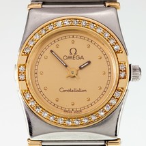 Omega Ladies Mini Constellation Two-Tone Quartz Watch w/ Diamonds - $1,880.99