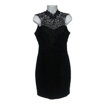 Honey and Rosie Women&#39;s Black Midi Lace Neck Dress Size Large - £31.94 GBP