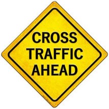 Cross Traffic Ahead Novelty Mini Metal Crossing Sign MCX-432 - £13.47 GBP