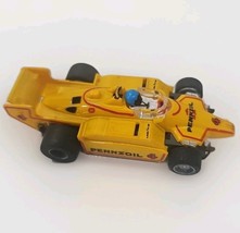 Vtg TYCO Formula 1 Indy PENNZOIL #4 HO Slot Car - YELLOW - MISSING 1 TIRE - $28.71