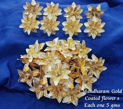 Pure Silver Gold Coated Flowers - Pack of 10 - pure silver gift items - €28,87 EUR+