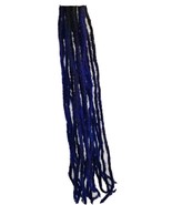 100% Human Hair handmade Dreadlocks 2 pieces stretch to 10-11&#39;&#39; dark blu... - £39.41 GBP