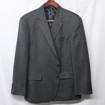 Stafford 46R Gray Tweed Merino Wool Classic 2Btn Blazer Jacket Sport Coat - £36.55 GBP