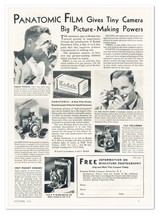 Print Ad Eastman Kodak Panatomic Film for Tiny Cameras 1933 Advertisement - $9.70