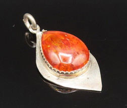 DESIGNER 925 Silver - Vintage Pear Shape Baltic Amber Pendant - PT21037 - $40.55