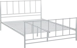 Modway Estate Steel Metal King Platform Bed With Metal Slat Support In White - £155.65 GBP