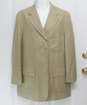 New Sz M 40R T. Harris Mens Tan w/Design Silk/Wool Blazer Sport Coat 3 B... - £13.32 GBP