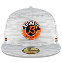 New Era Chicago Bears NFL20 Sideline 5950 59FIFTY Fitted Hat Heather Grey 7 1/8 - £23.73 GBP