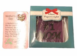 Mother’s Day Gift # Paperweight *one MOM &amp; Heart Shaped Pin on Card - £9.32 GBP