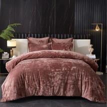 Crushed Velvet Comforter Set Queen, Lightweight Comforter Set, 5Pcs Ultra Soft B - £107.56 GBP